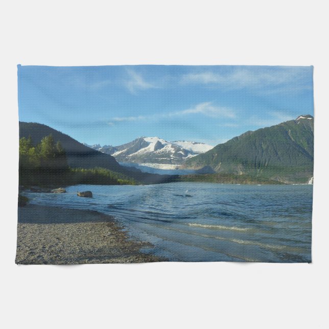 Mendenhall Lake in Juneau Alaska Landscape Tea Towel (Horizontal)