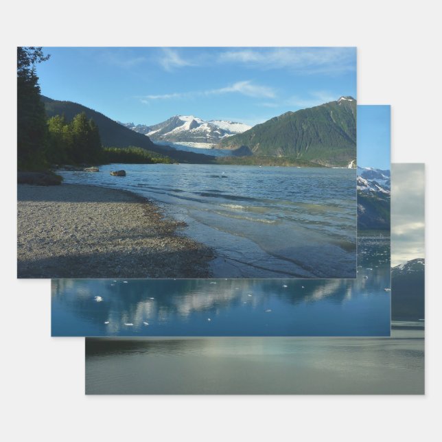 Mendenhall Lake in Juneau Alaska Landscape Wrapping Paper Sheet (Set)