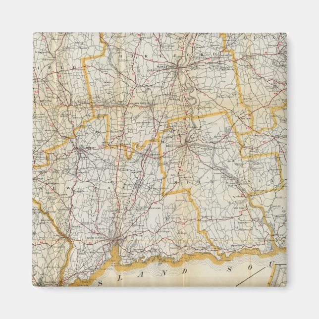 Mendenhall's Guide, Road Map Connecticut Magnet (Front)