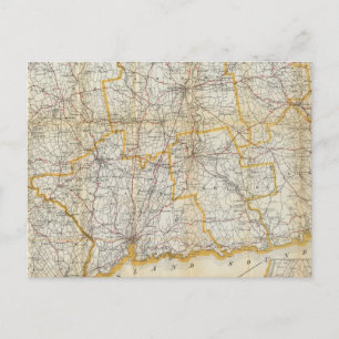 Mendenhall's Guide, Road Map Connecticut Postcard