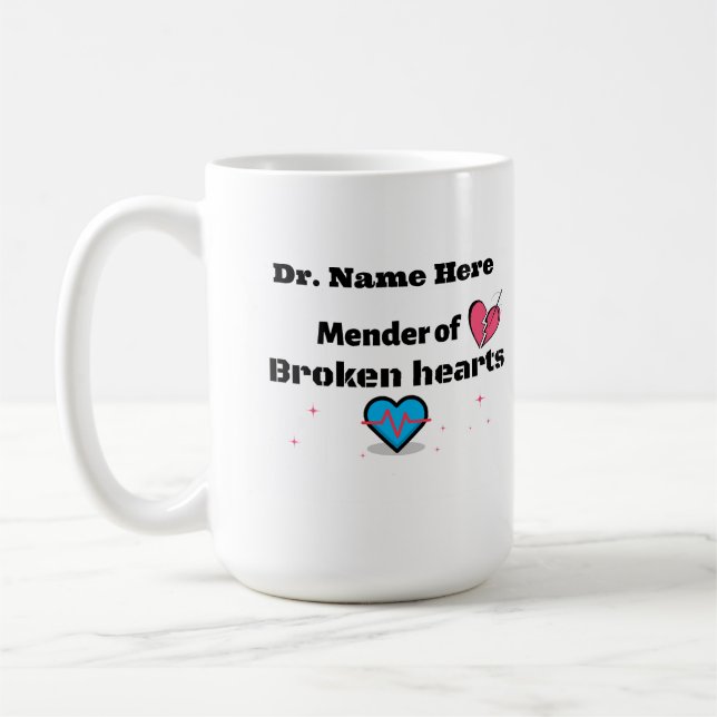 Mender of broken hearts coffee mug (Left)