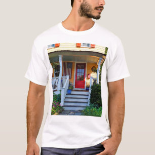 Mendham NJ - Porch With Wooden American Flag T-Shirt