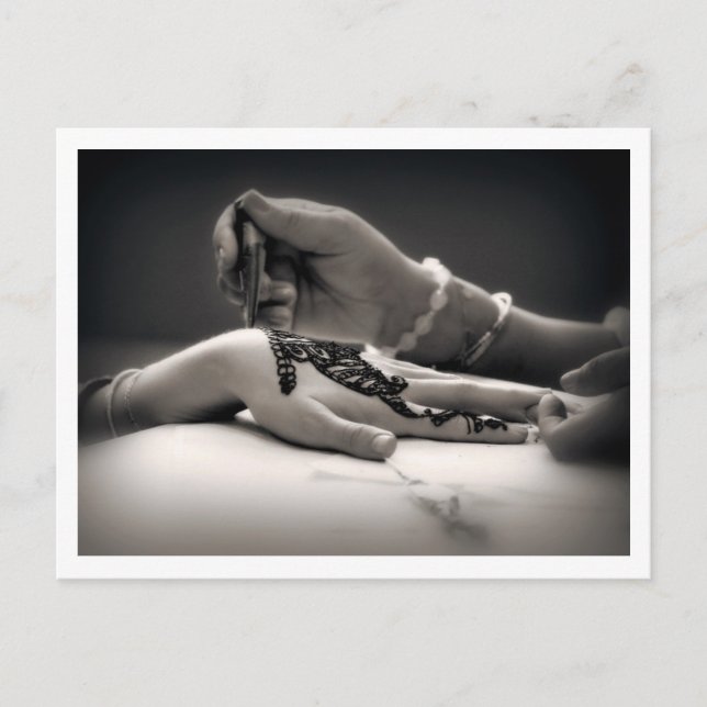 Mendhi Hand Henna in Sepia Tone (Postcard) Postcard (Front)