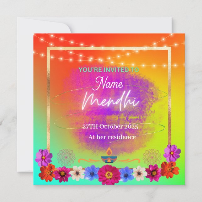 Mendhi invitation  (Front)