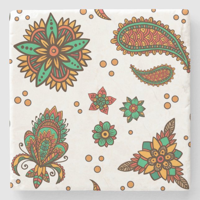 MENDHI PATTERN Stone Coaster (Front)