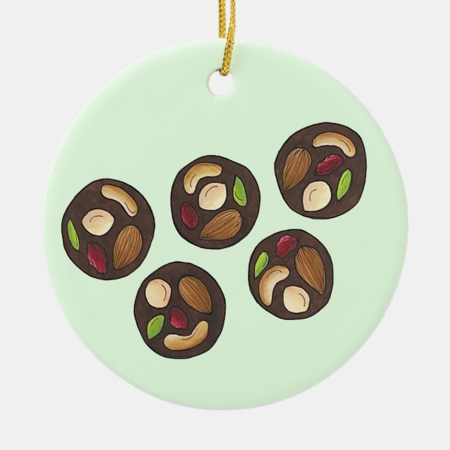 Mendiants French Chocolates Chocolatier Chocoholic Ceramic Tree Decoration (Front)