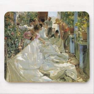 Mending the Sail -  Joaquín Sorolla y Bastida Mouse Mat