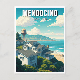 Mendocino California Travel Postcard