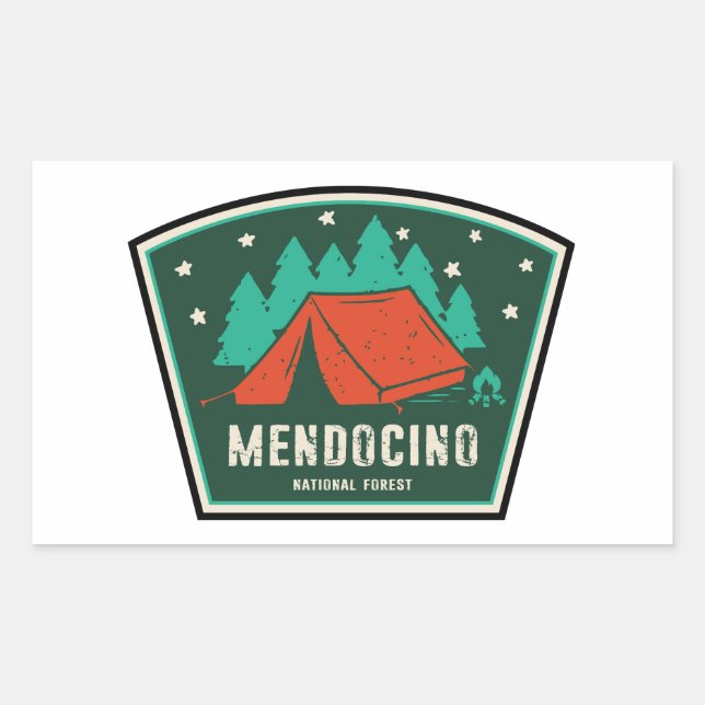 Mendocino National Forest Camping Rectangular Sticker (Front)