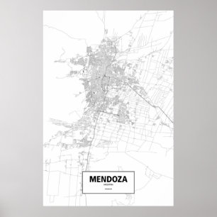 Mendoza, Argentina (black on white) Poster