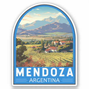 Mendoza Argentina Travel Art Vintage