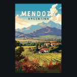 Mendoza Argentina Travel Art Vintage Poster<br><div class="desc">Mendoza retro vector travel design. Mendoza is a city in Argentina’s Cuyo region and the heart of Argentina's wine country,  famed for Malbecs and other red wines.</div>