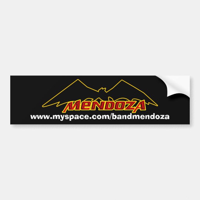 Mendoza* Bat Bumper Sticker (Front)