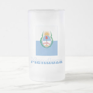 Mendoza flag with name frosted glass beer mug