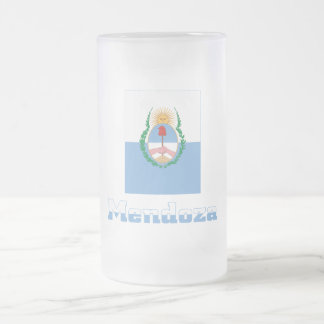 Mendoza flag with name frosted glass beer mug