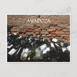 mendoza wine bottles postcard