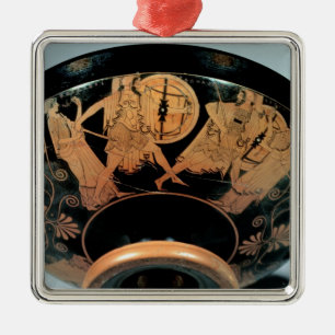 Menelaos, accompanied by Aphrodite Metal Tree Decoration