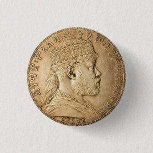 Menelik II Selassie I Jah Rastafari Reggae Rasta 3 Cm Round Badge