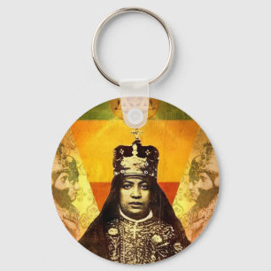 Menen Asfaw Haile Selassie HIM Jah Rastafari Key Ring