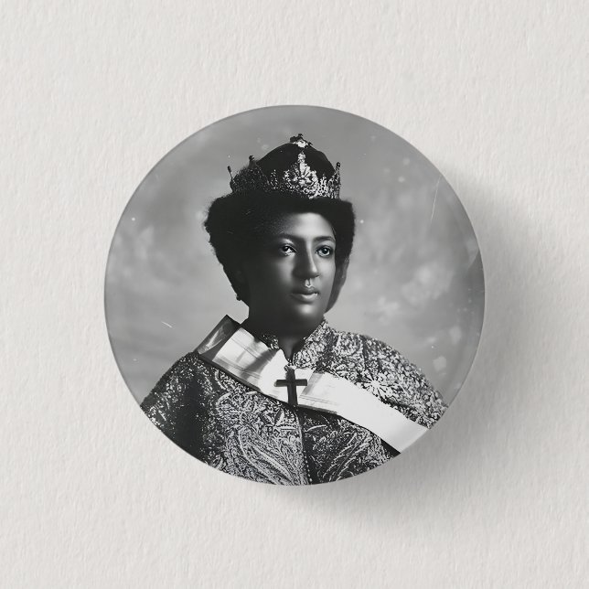 Menen Asfaw Queen Africa Empress Selassie I Roots 3 Cm Round Badge (Front)