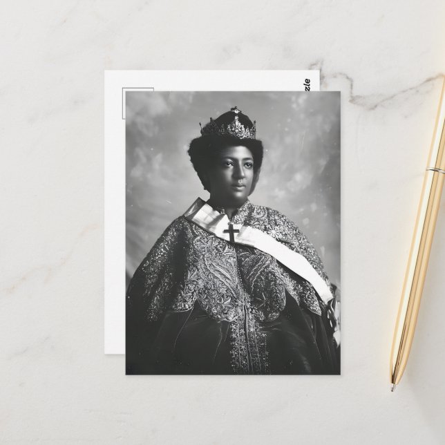 Menen Asfaw Queen Africa Empress Selassie I Roots Postcard (Front/Back In Situ)