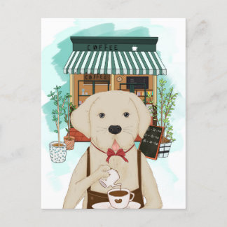 Meng Labrador Coffee Postcard