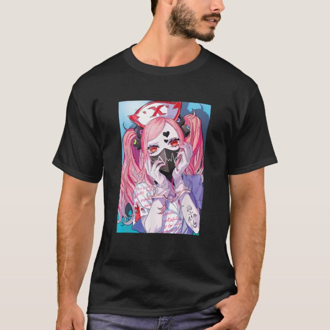 Menhera Anime Girl Yume Kawaii Edgy Pastel Goth Wa T-Shirt (Front)