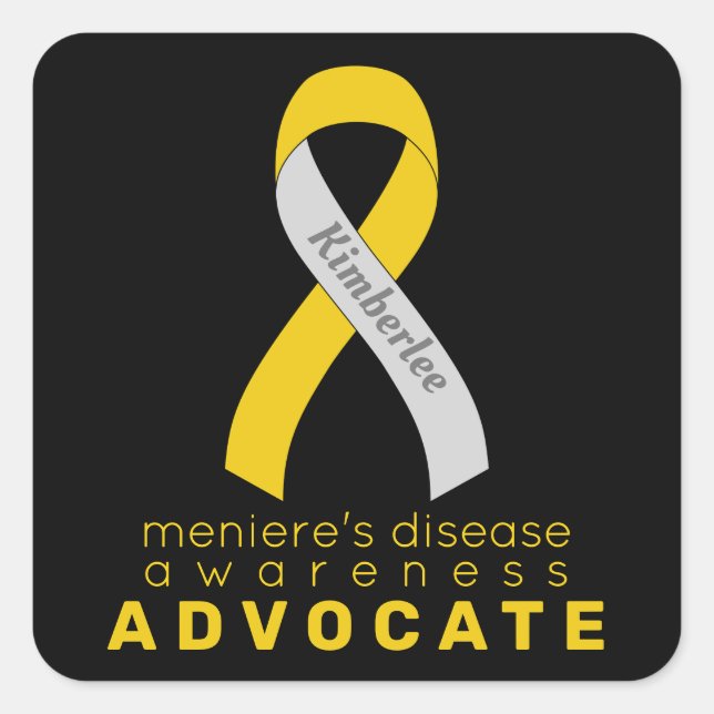 Meniere's Disease Advocate Black Square Sticker (Front)