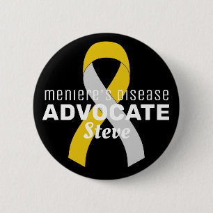 Meniere's Disease Advocate Ribbon Black Button