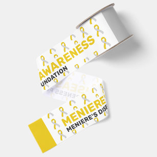 Meniere's Disease Awareness Pattern Ribbon Grosgrain Ribbon