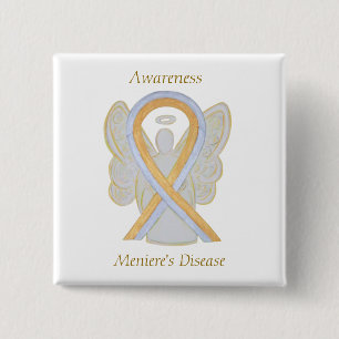 Meniere's Disease Awareness Ribbon Angel Pin