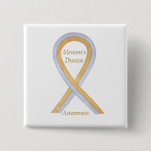 Meniere's Disease Awareness Ribbon Custom Pin