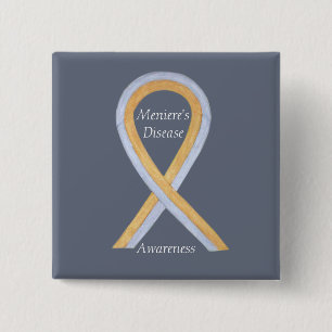 Meniere's Disease Awareness Ribbon Custom Pin