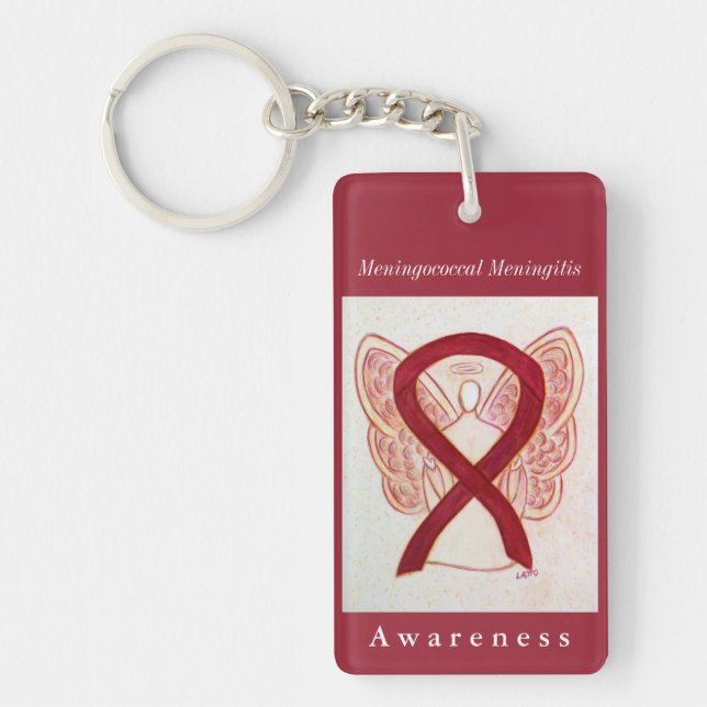 Meningococcal Meningitis Awareness Ribbon Keychain (Front)