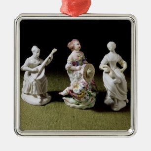 Mennecy porcelain group of a singer metal tree decoration
