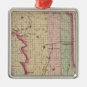 Menominee County Michigan Metal Tree Decoration
