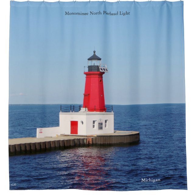 Menominee North Pierhead Light Shower Curtain (Front)