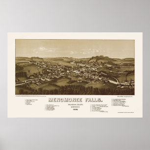 Menomonee Falls, WI Panoramic Map - 1886 Poster