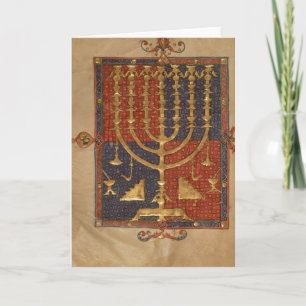 Menorah and other vessels of the temple holiday card