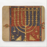 Menorah and other vessels of the temple mouse mat<br><div class="desc">Spanish School's Add Ms 15250 f.3v Menorah and other vessels of the temple, from the ' Duke of Sussex Spanish Bible', Catalonia located at the British Library, London, UK. The Add Ms 15250 f.3v Menorah and other vessels of the temple, from the ' Duke of Sussex Spanish Bible', Catalonia was...</div>