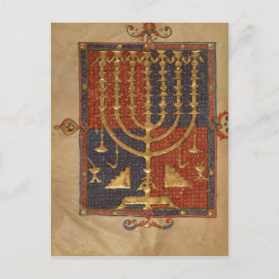 Menorah and other vessels of the temple postcard