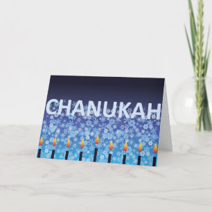Menorah and Snow Holiday Card