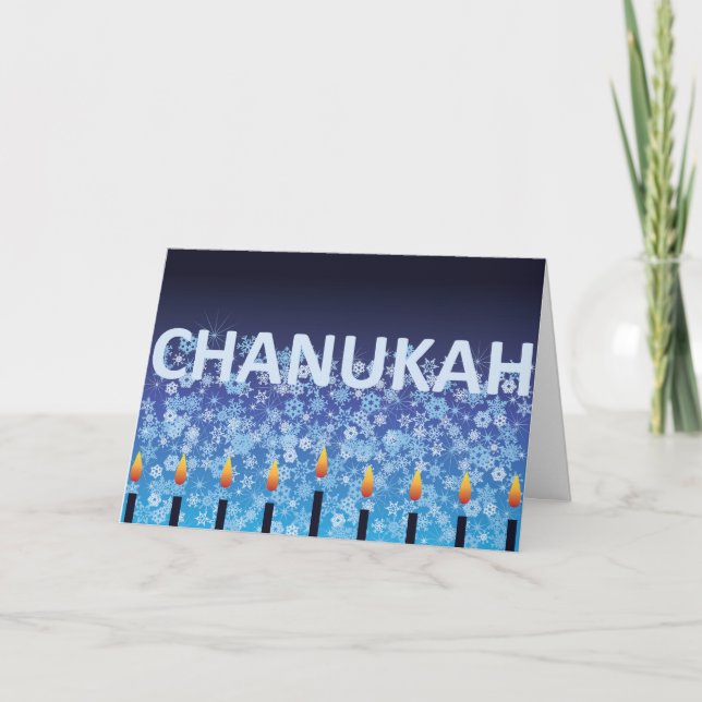 Menorah and Snow Holiday Card (Front)