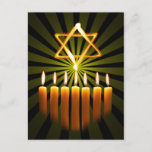 Menorah And Star Holiday Postcard<br><div class="desc">Menorah and star over the black background © and ® Bigstock® - All Rights Reserved.</div>