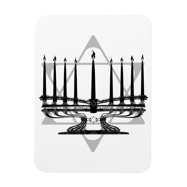 Menorah and Star Magnet (Vertical)
