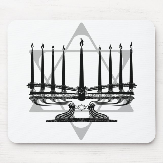 Menorah and Star Mouse Mat (Front)