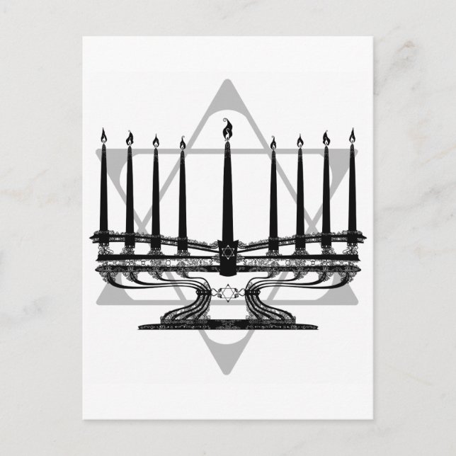 Menorah and Star Postcard (Front)