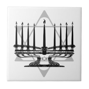 Menorah and Star Tile