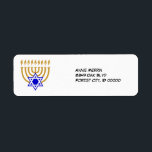 Menorah and the Star of David Label<br><div class="desc">Menorah and the Star of David Label</div>