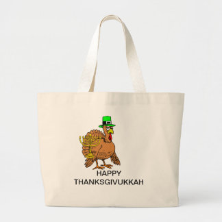 MENORAH AND TURKEY HAPPY THANKSGIVUKKAH BAG